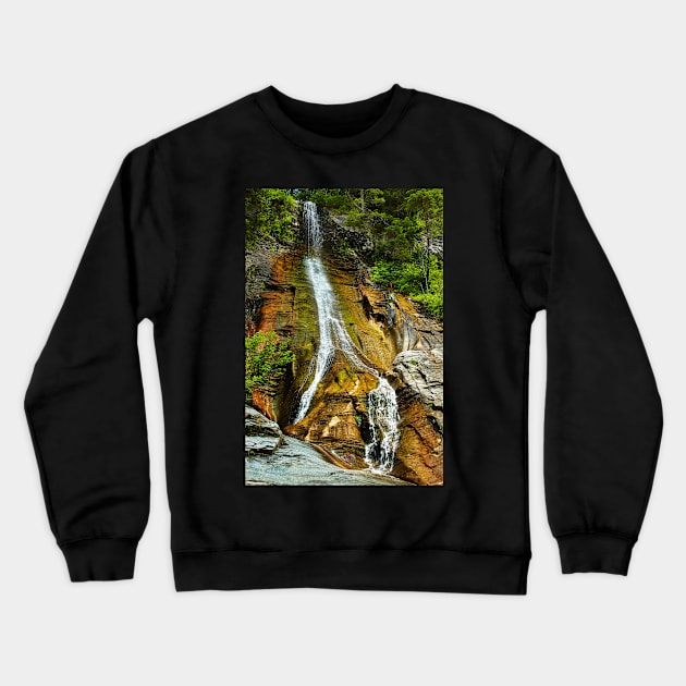 The Apa Spanzurata waterfall in the Latoritei gorge Crewneck Sweatshirt by naturalis